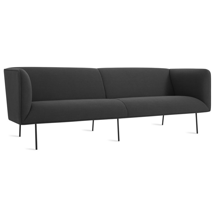 Camel Velvet Tight Back Sofa with Blackened Steel Legs