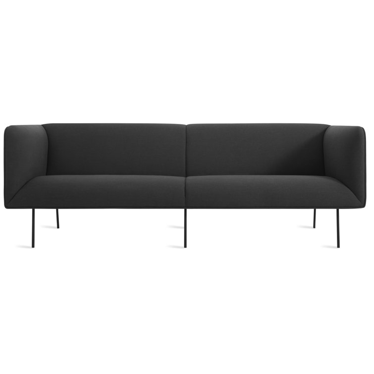 Camel Velvet Tight Back Sofa with Blackened Steel Legs