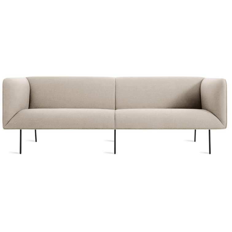 Camel Velvet Tight Back Sofa with Blackened Steel Legs