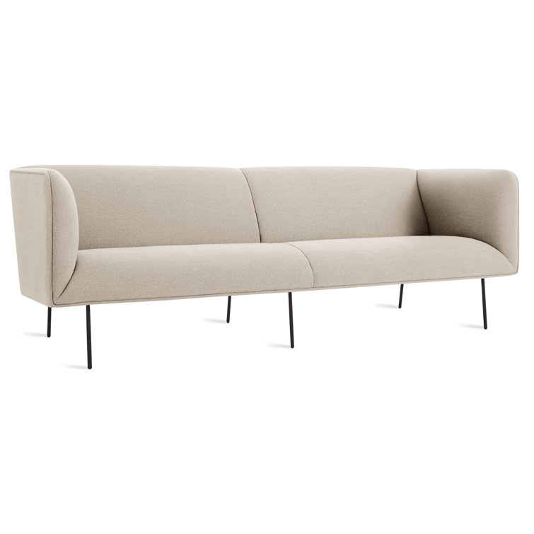 Camel Velvet Tight Back Sofa with Blackened Steel Legs
