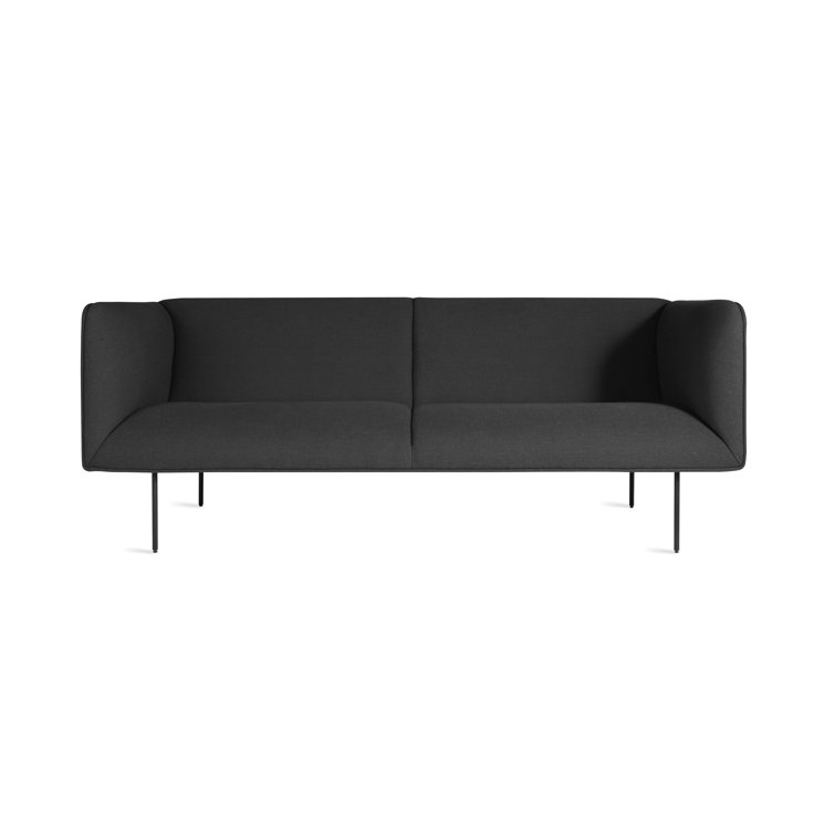 Camel Velvet Tight Back Sofa with Blackened Steel Legs