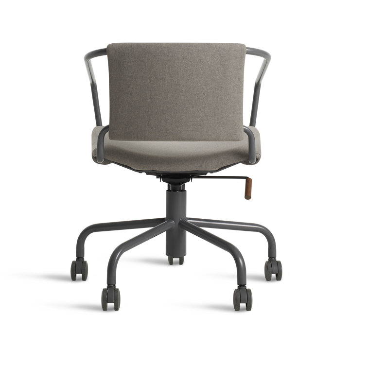 Gingrich Charcoal Swivel Daily Task Chair with Powder-Coated Steel Base