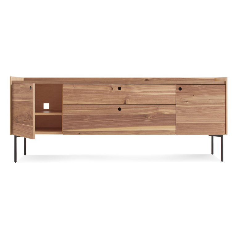 Rustic Walnut 2 Door 2 Drawer Sideboard with Black Legs