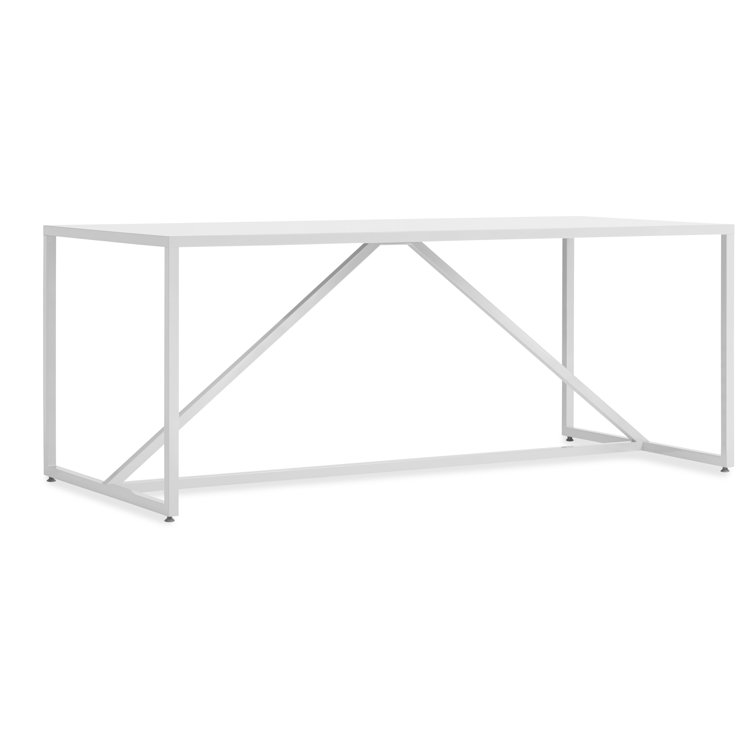 Strut Large 90" White Wood Rectangular Dining Table