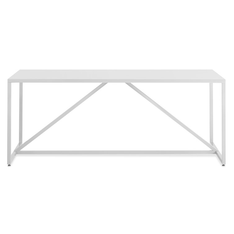 Strut Large 90" White Wood Rectangular Dining Table