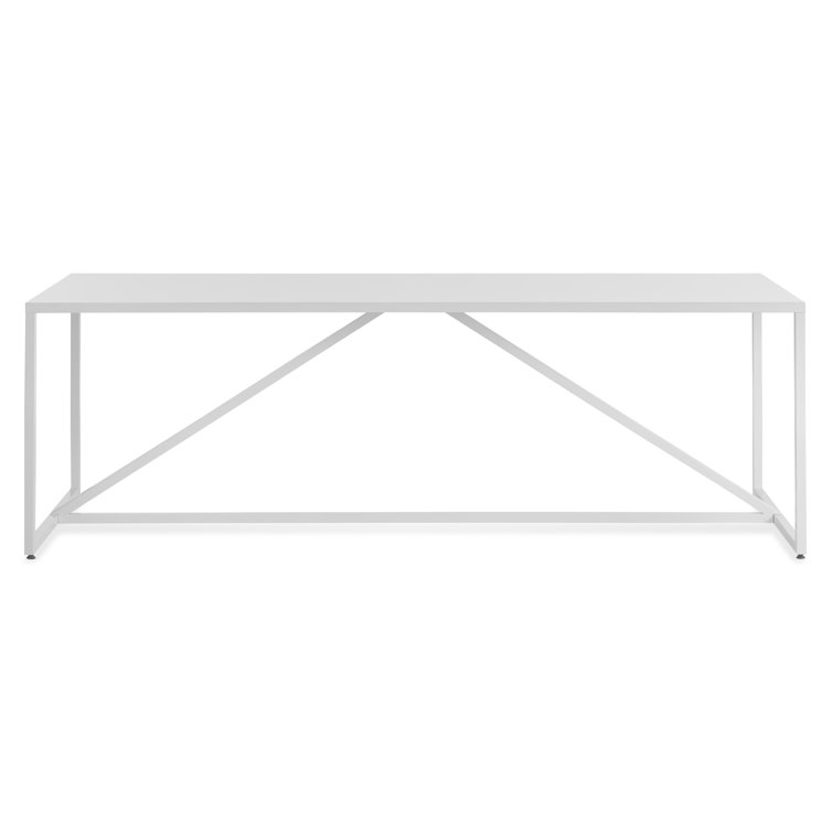 Strut Large 90" White Wood Rectangular Dining Table