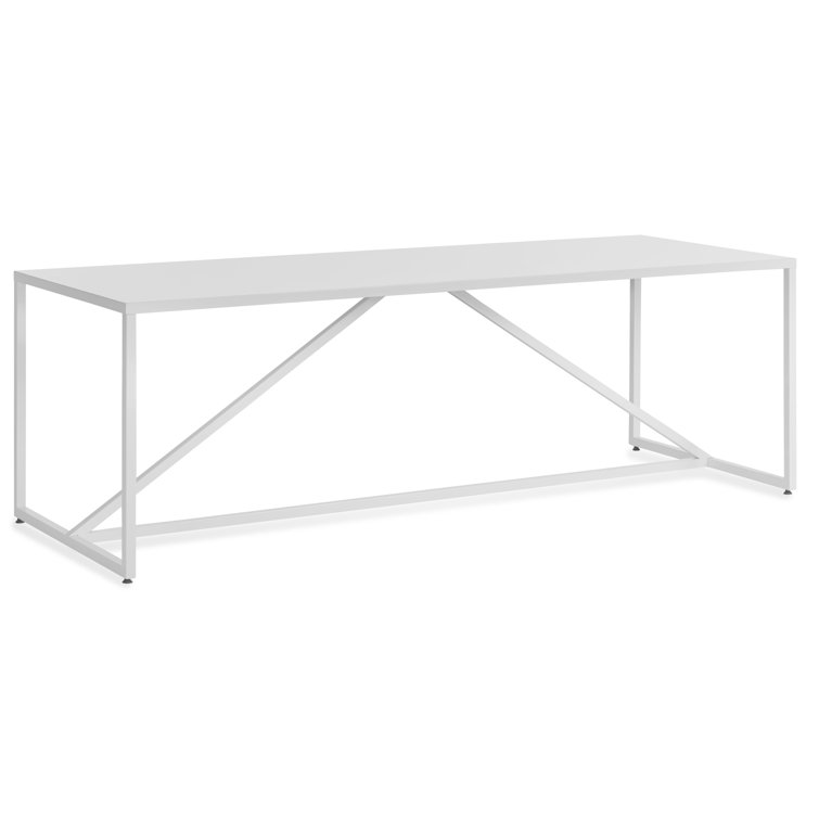 Strut Large 90" White Wood Rectangular Dining Table