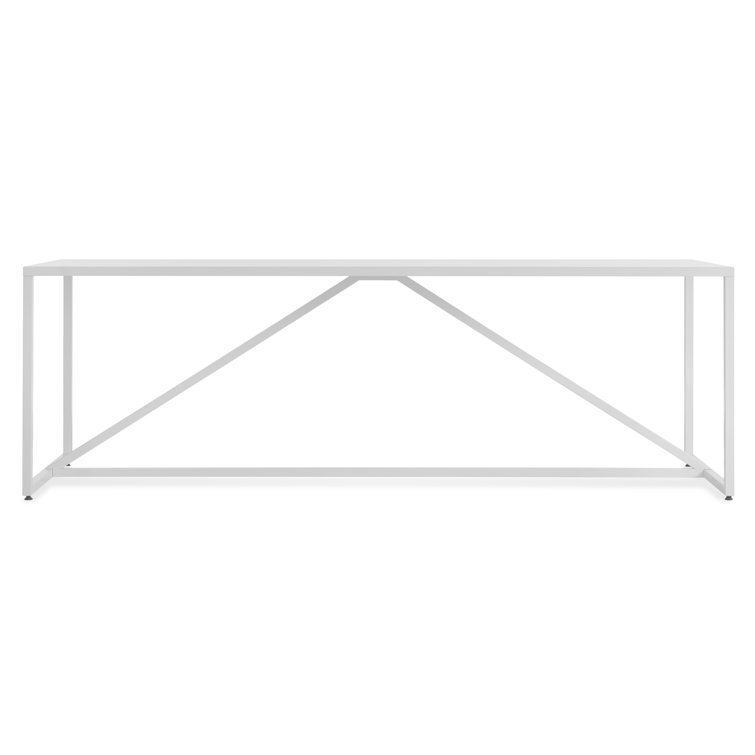 Strut Large 90" White Wood Rectangular Dining Table