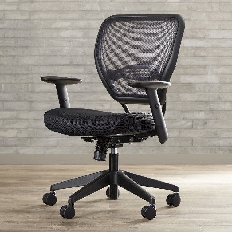 Black Mesh Adjustable Swivel Task Chair with Lumbar Support