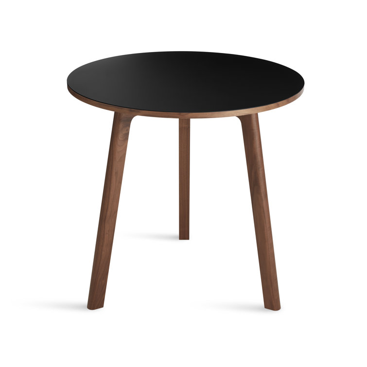 30'' Black and Walnut Round Wood Dining Table