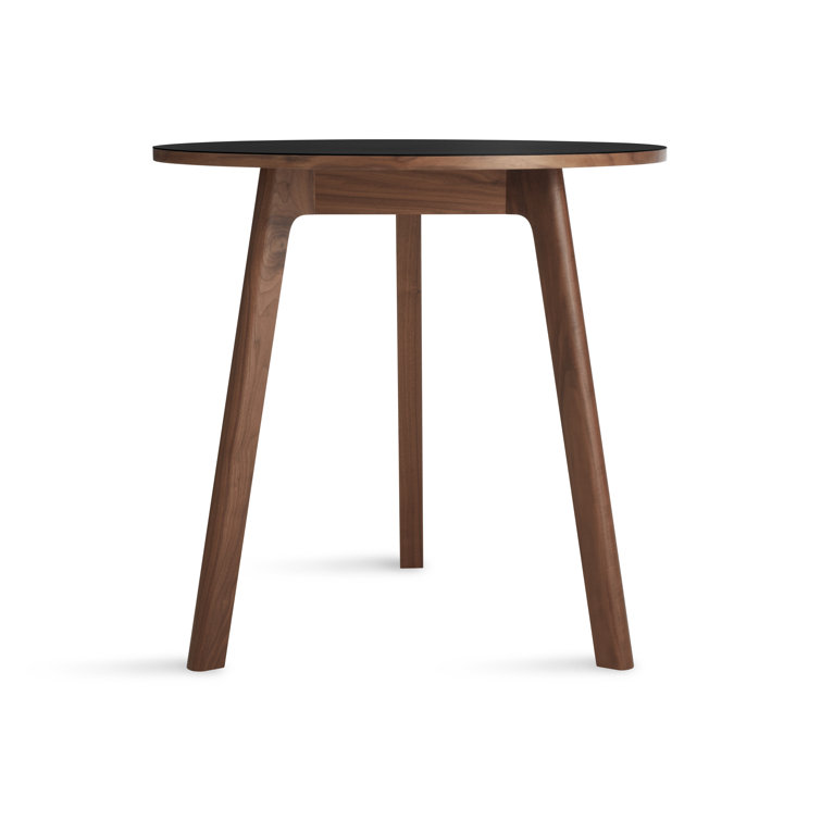 30'' Black and Walnut Round Wood Dining Table