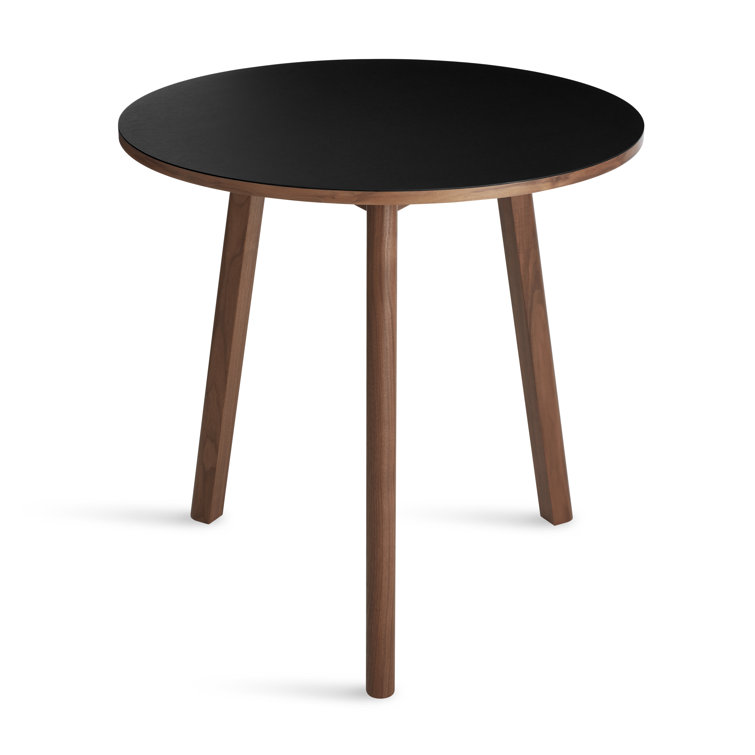 30'' Black and Walnut Round Wood Dining Table