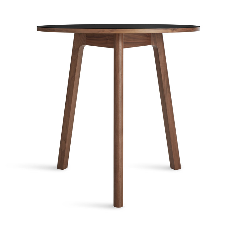 30'' Black and Walnut Round Wood Dining Table