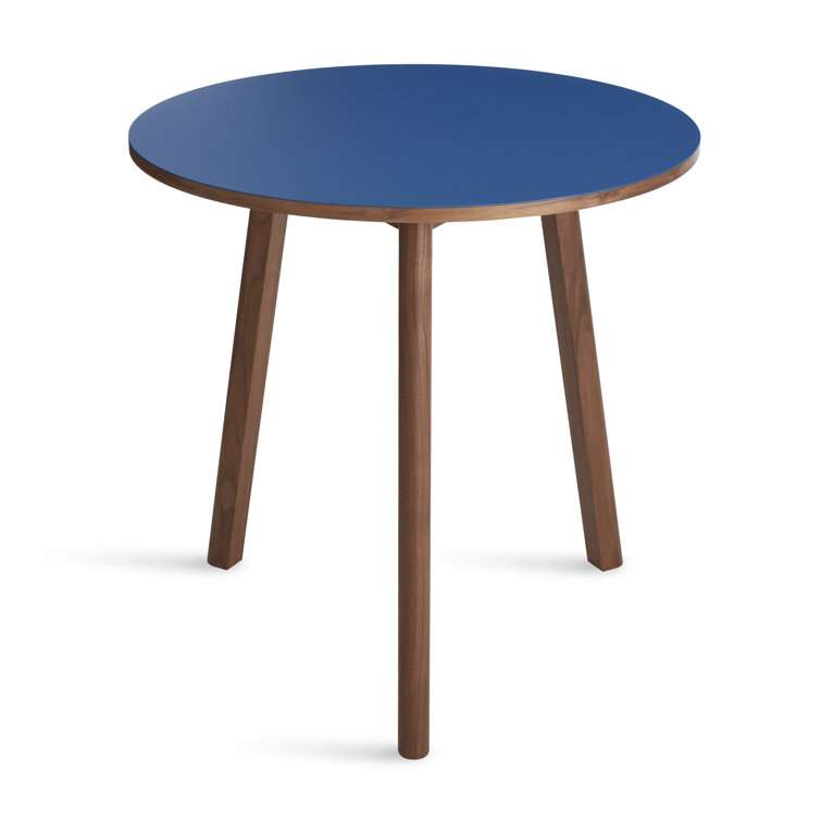 30'' Black and Walnut Round Wood Dining Table