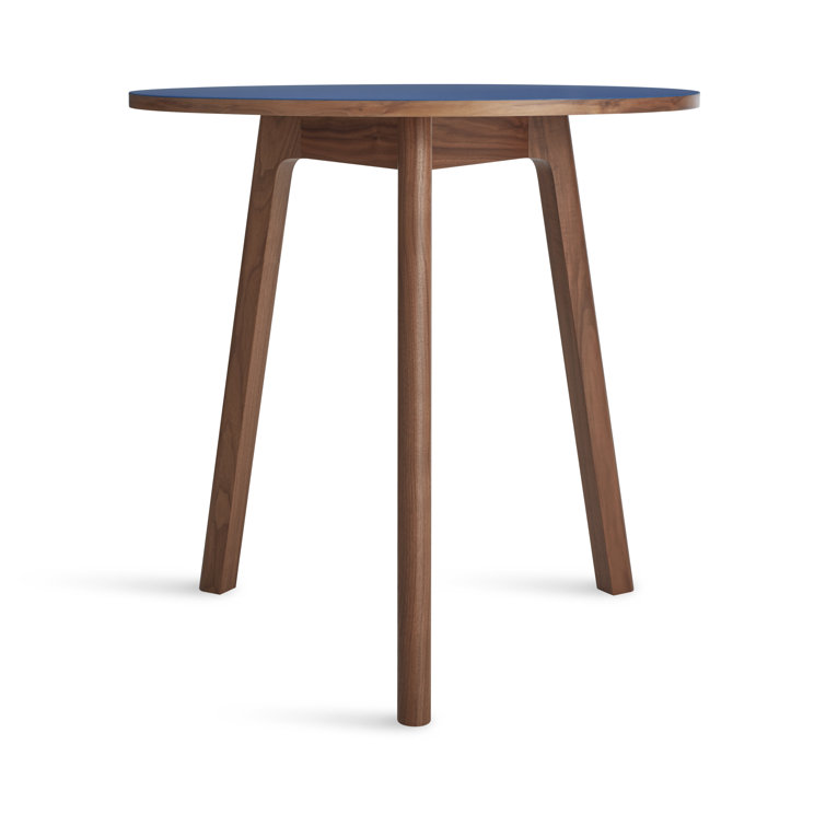 30'' Black and Walnut Round Wood Dining Table