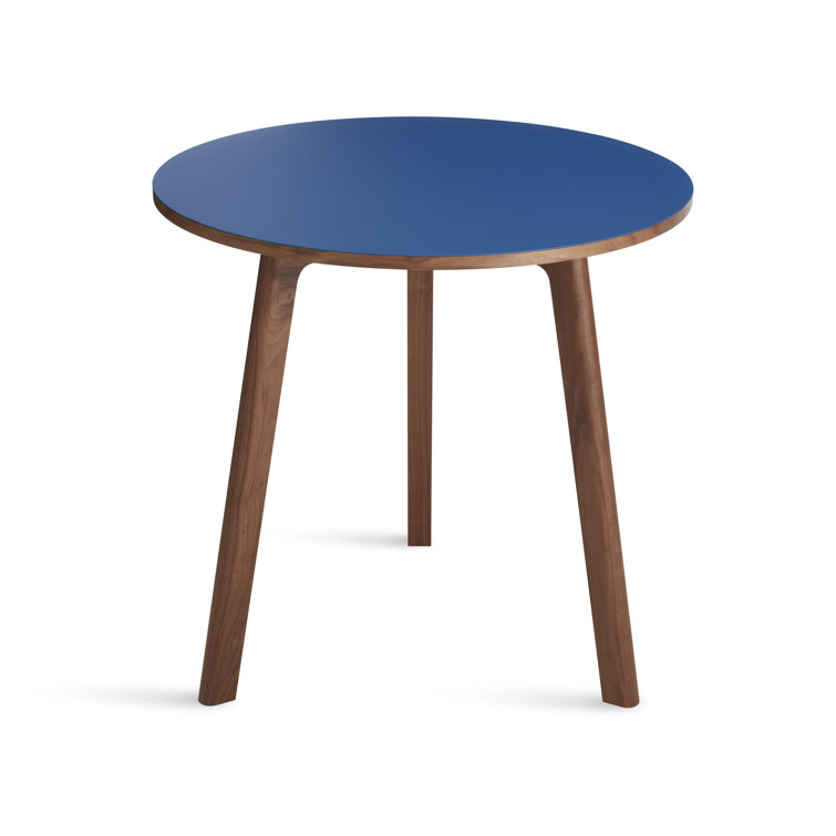 30'' Black and Walnut Round Wood Dining Table