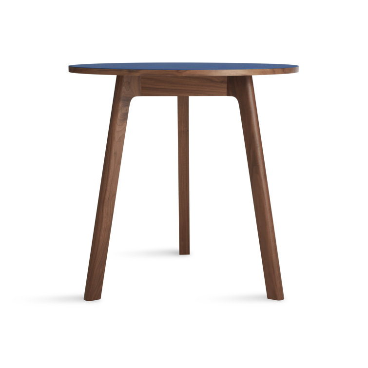 30'' Black and Walnut Round Wood Dining Table