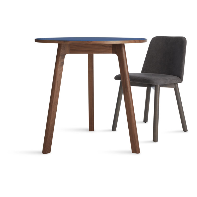 30'' Black and Walnut Round Wood Dining Table