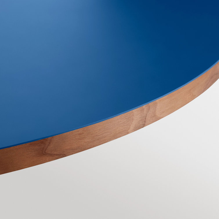 30'' Black and Walnut Round Wood Dining Table