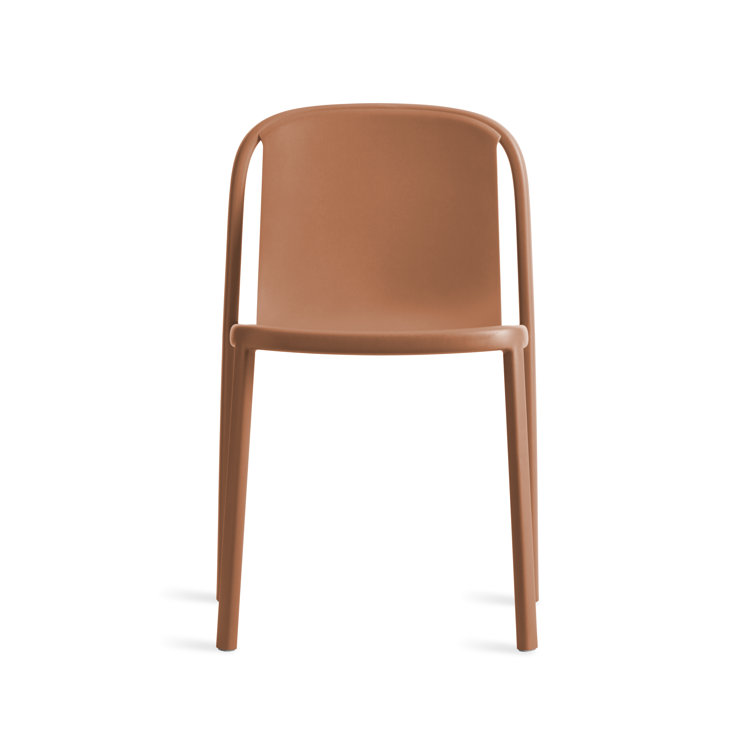 Tomato Red Metal and Wood Stackable Chair