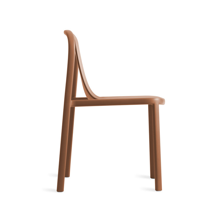 Tomato Red Metal and Wood Stackable Chair
