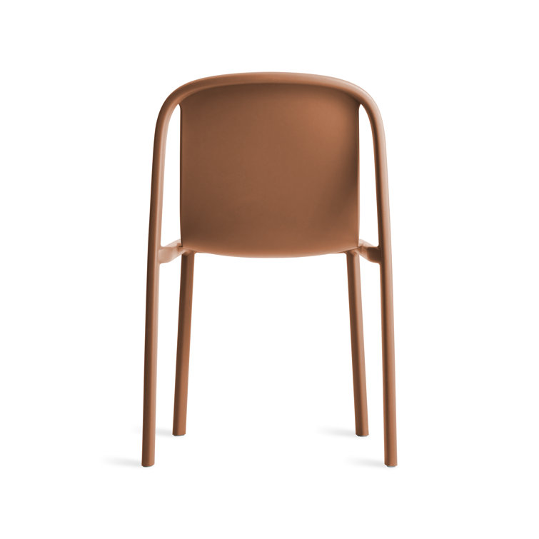 Tomato Red Metal and Wood Stackable Chair