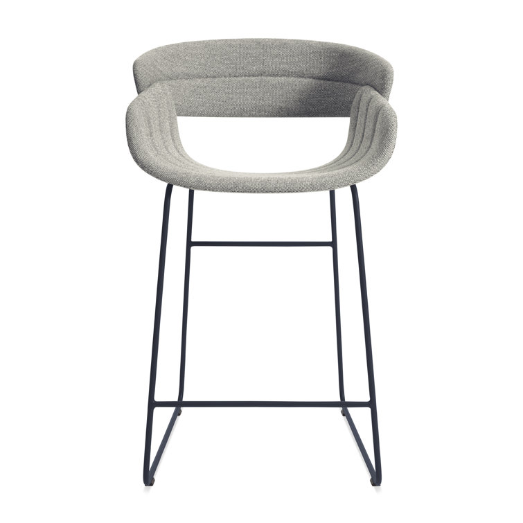 Tait Marine Upholstered Counter Stool with Navy Metal Frame