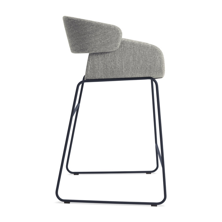 Tait Marine Upholstered Counter Stool with Navy Metal Frame