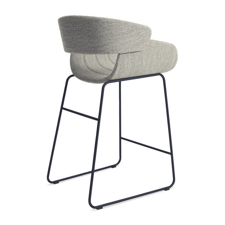 Tait Marine Upholstered Counter Stool with Navy Metal Frame
