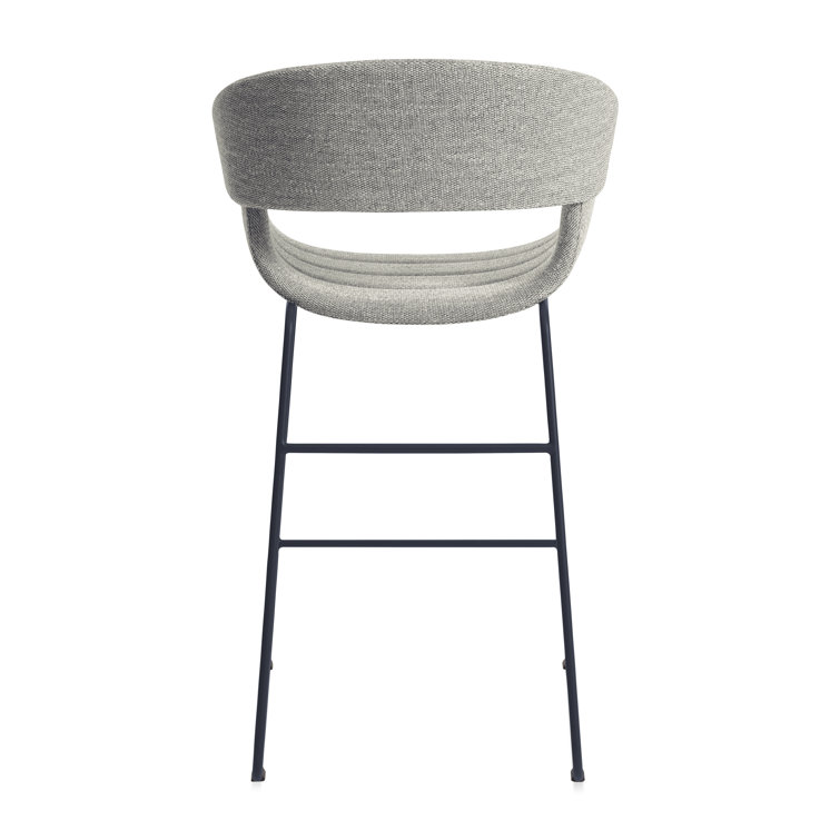 Tait Marine Upholstered Counter Stool with Navy Metal Frame