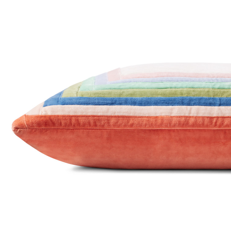 Retro Multicolor Cotton Square Accent Pillow