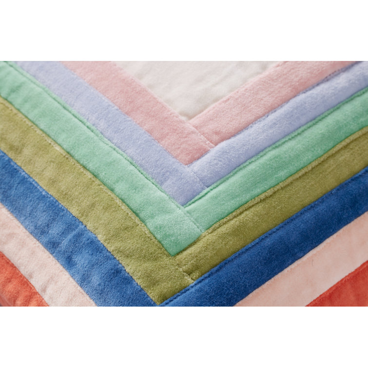Retro Multicolor Cotton Square Accent Pillow