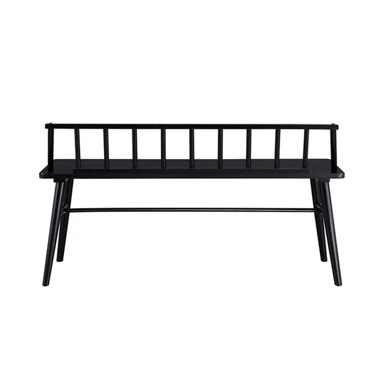 Black Pine Wood 47" Low Spindle-Back Bench