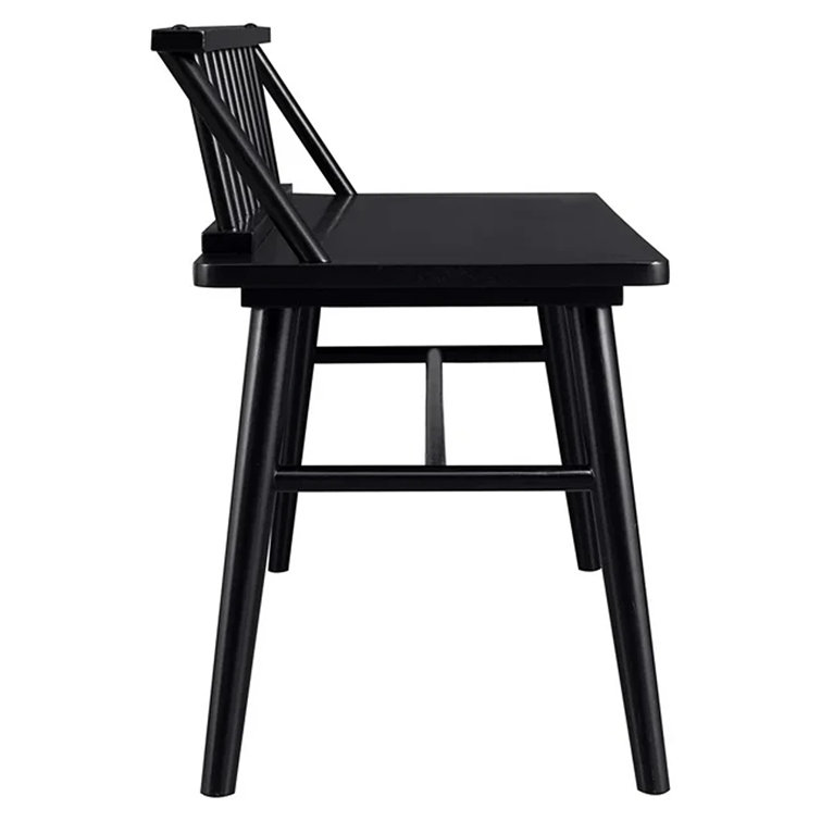 Black Pine Wood 47" Low Spindle-Back Bench