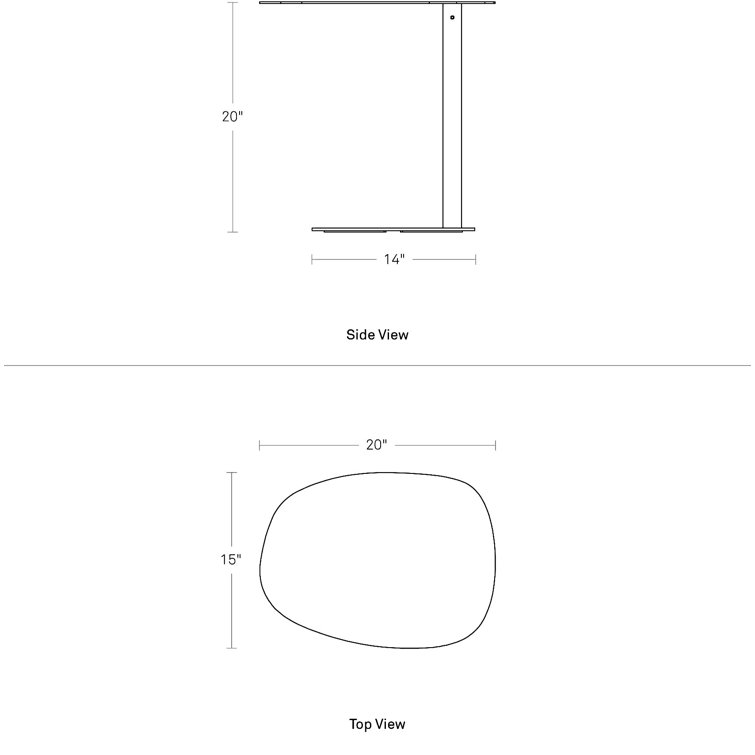 Polished Stainless Steel Rectangular End Table