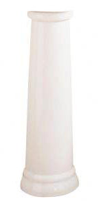 White Fireclay Round Pedestal Bathroom Sink Leg