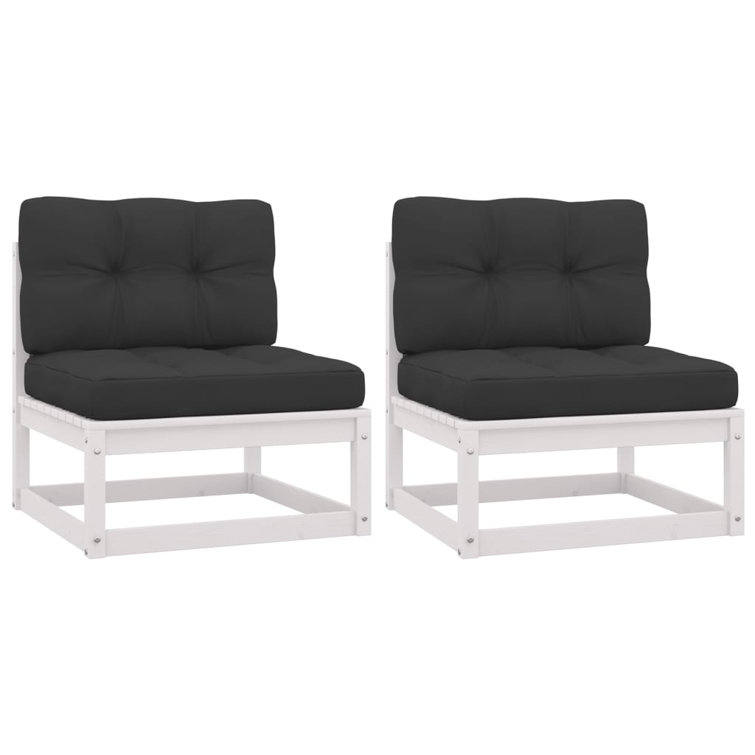 Anthracite Cushioned Pinewood Outdoor Modular Sofa Set
