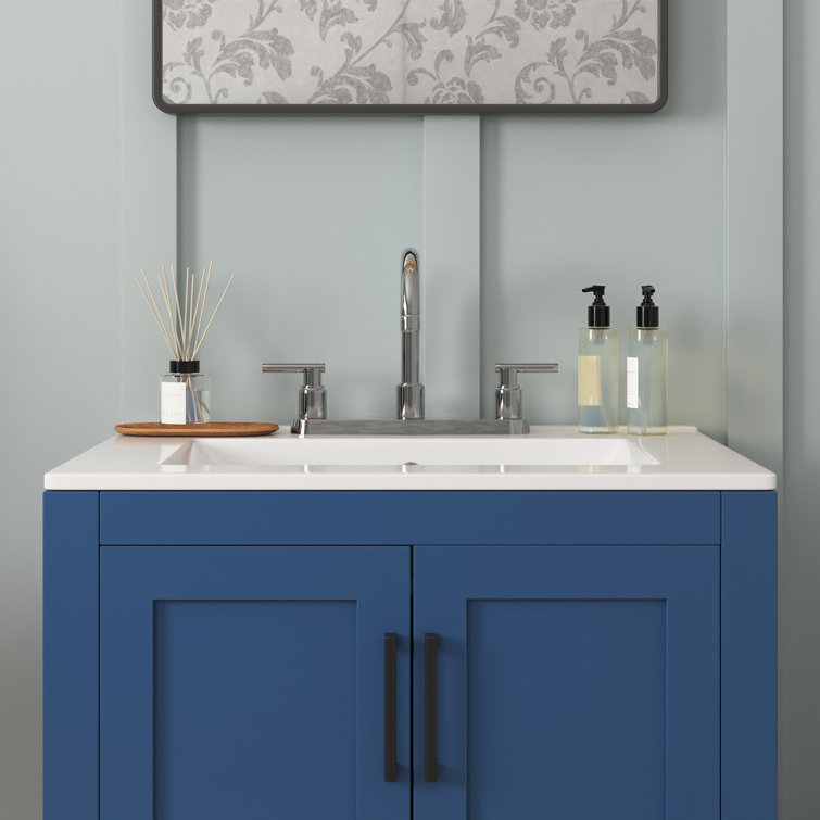24'' White Ceramic Rectangular Single Vanity Top Sink