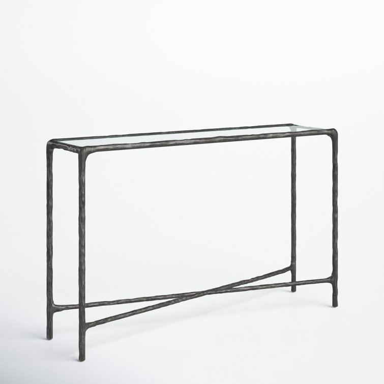 Jessa Aristocratic Black Metal and Glass 48'' Console Table