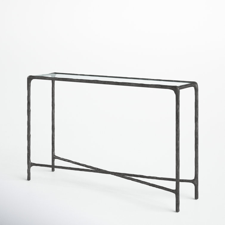 Jessa Aristocratic Black Metal and Glass 48'' Console Table
