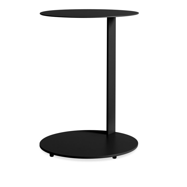 Black Round Metal Cantilevered Side Table