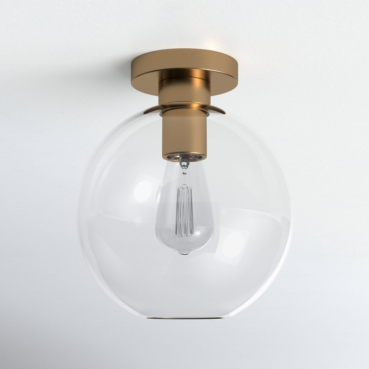 Baxter Cosmopolitan Brass & Glass Flush Mount Ceiling Light