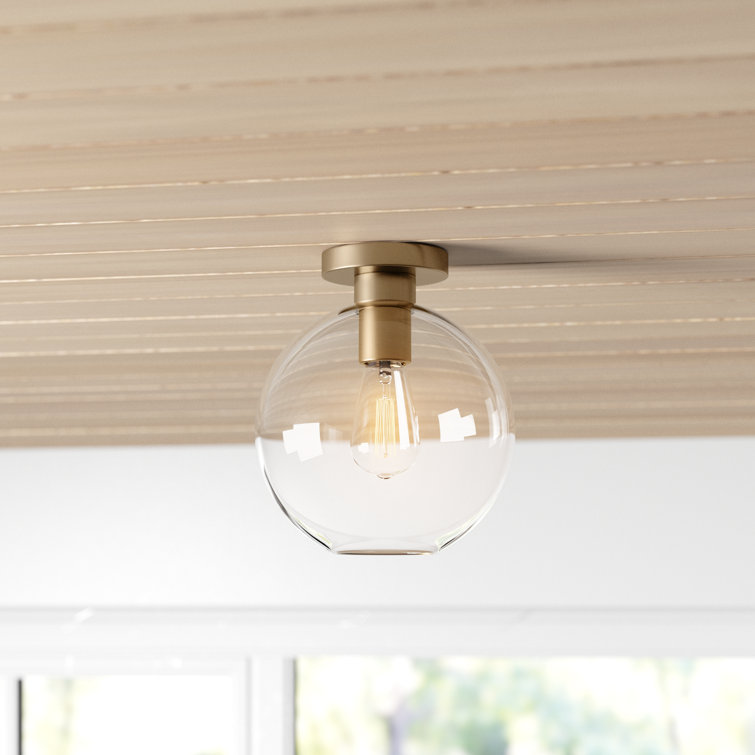 Baxter Cosmopolitan Brass & Glass Flush Mount Ceiling Light