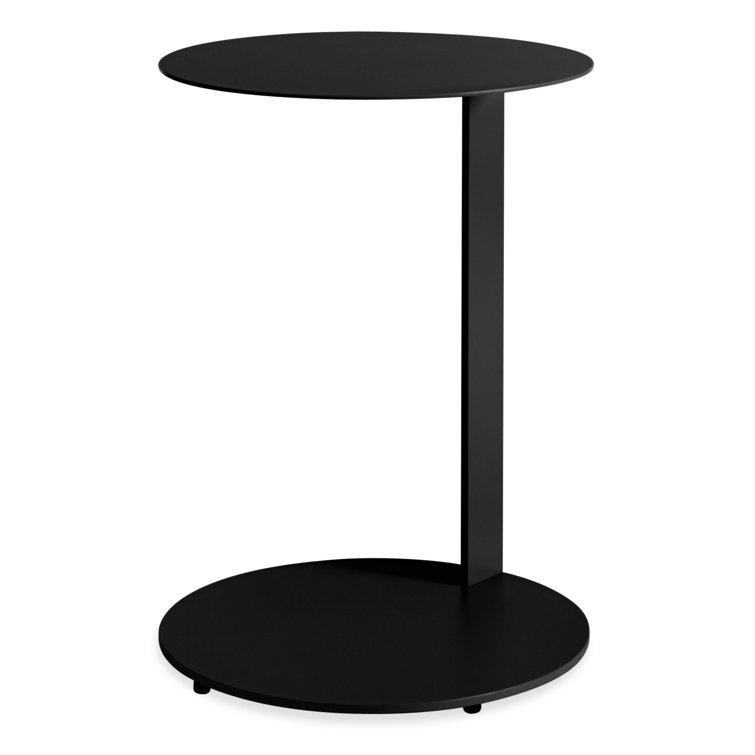 Black Round Metal Cantilevered Side Table