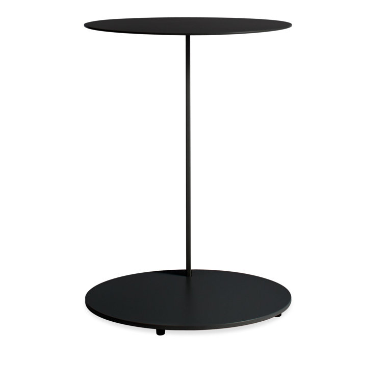 Black Round Metal Cantilevered Side Table
