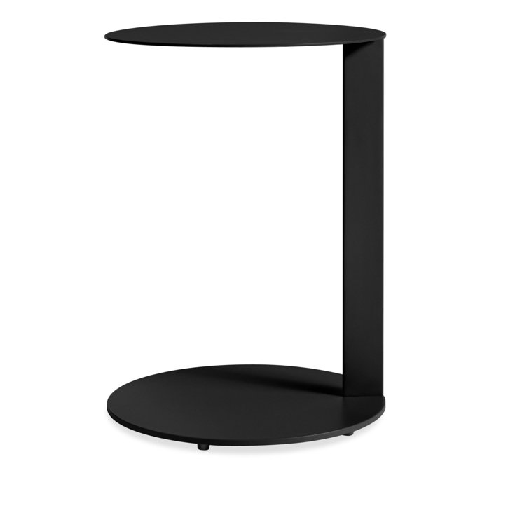 Black Round Metal Cantilevered Side Table