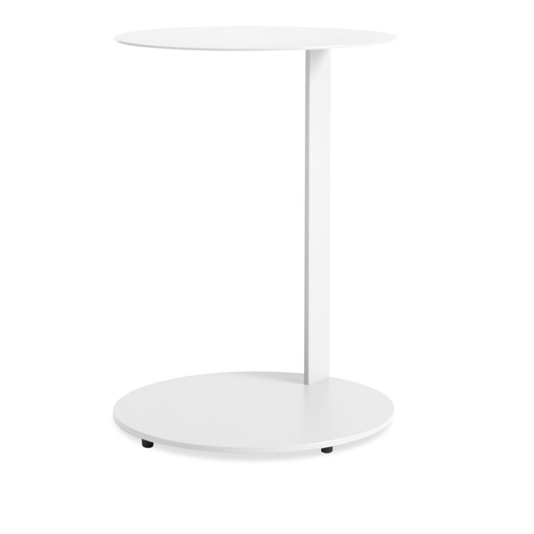 Cantilevered Round Wood & Metal Note Side Table