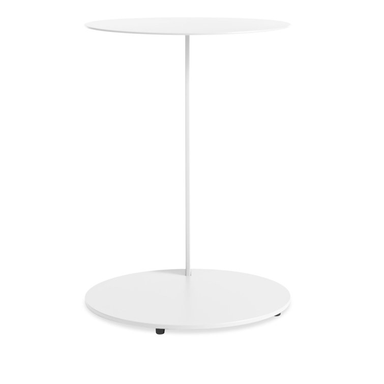 Cantilevered Round Wood & Metal Note Side Table