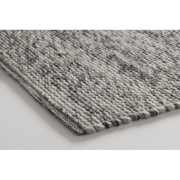 Handmade Gray Wool Rectangular 9' x 12' Rug