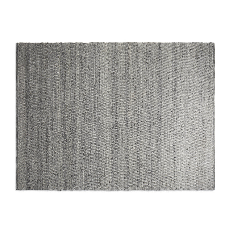 Handmade Gray Wool Rectangular 9' x 12' Rug